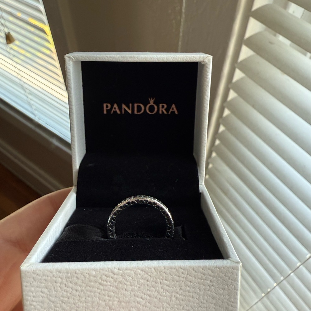 Pandora Sparkle&Hearts Sterling Silver Ring